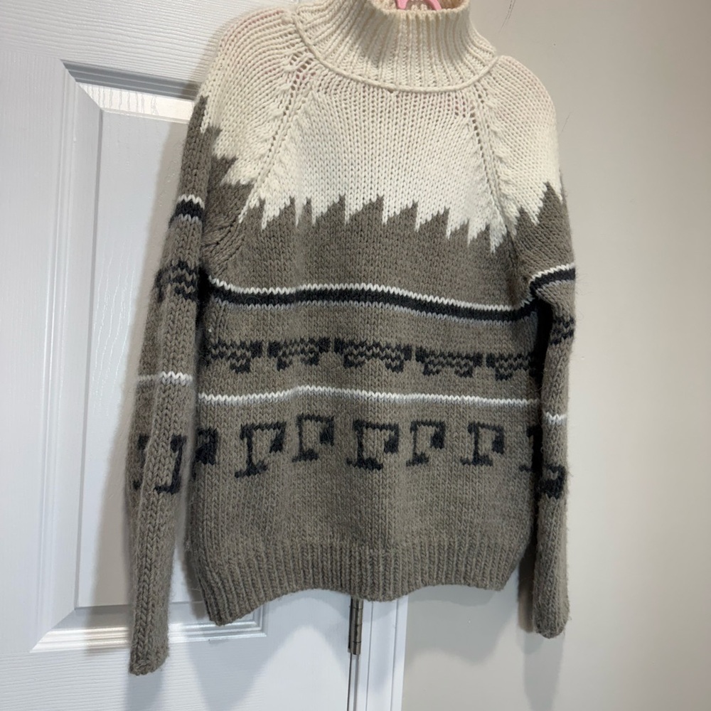 Zara Alpaca Wool Nordic Fair Isle Aztec Chunky Sweater M